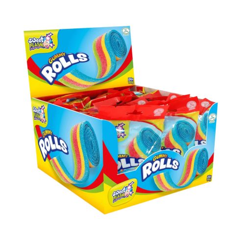 SWEET FLASH GUMMY ROLLS BAG 100G (6*24)